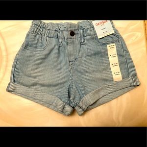 Girls striped denim shorts